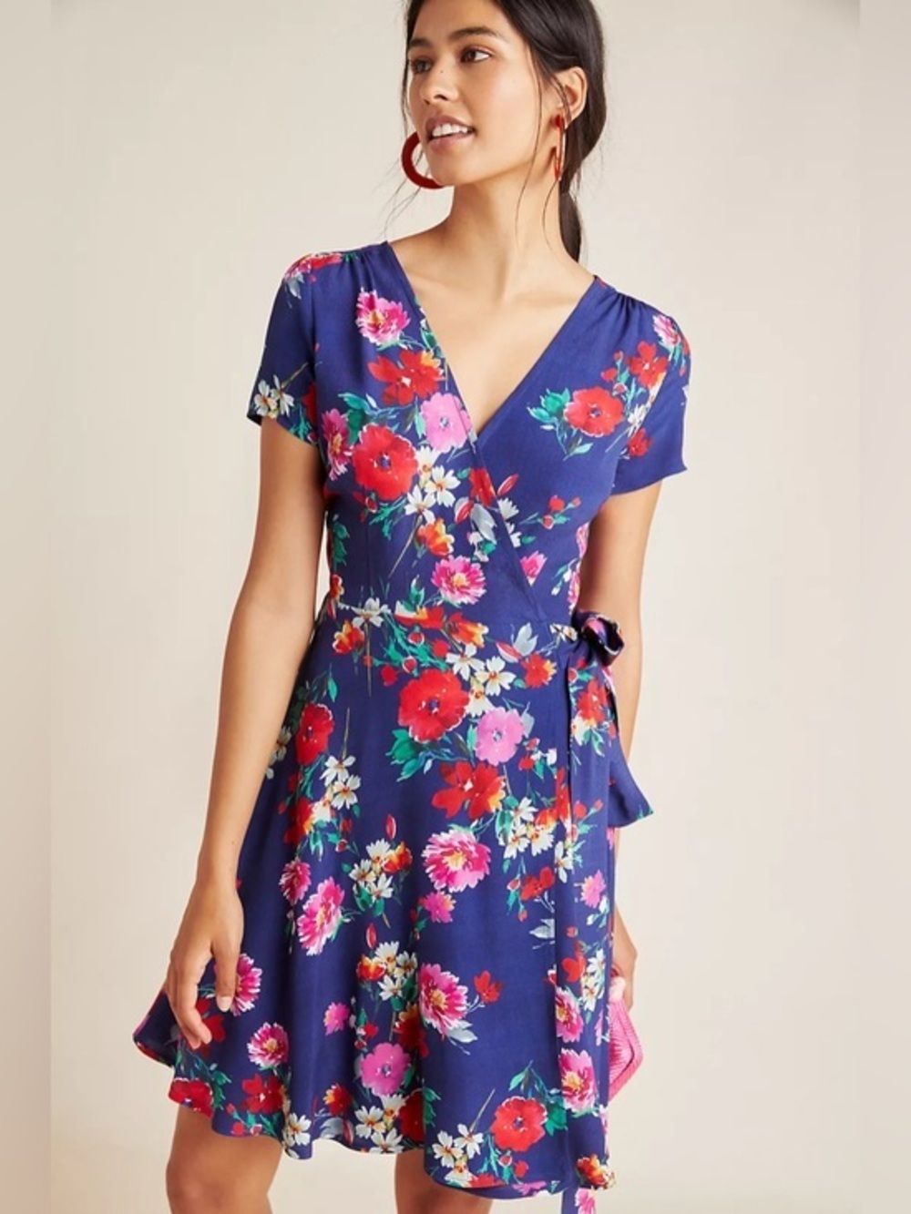 Yumi Kim Kennedy Wrap Floral Dress in Sunny Side Navy Size Small